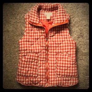 Orange puffy vest